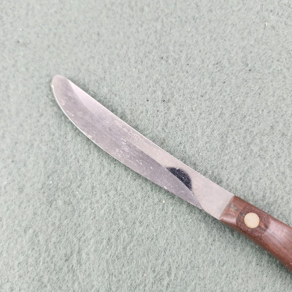Cutco No. 59 Non-Serrated Table Steak Knife Dark Brown Handle Vintage